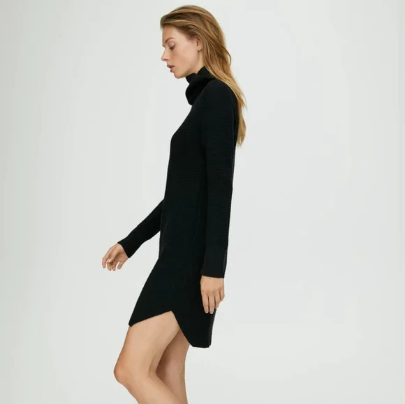 Aritzia Wilfred Free Bianca Knit sweater Dress mini dress black size XS - Picture 2 of 11